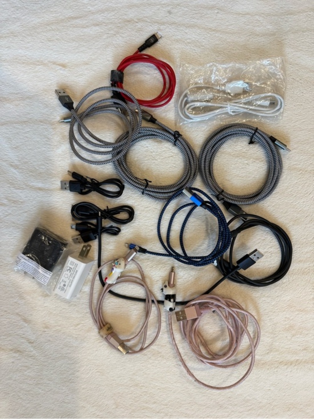 Assorted Charging Cables and Blocks